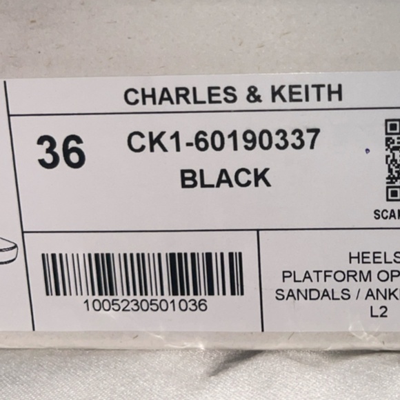 Charles & Keith Thin-Strap Block Heel Sandals - Black sz 6 - Picture 7 of 7